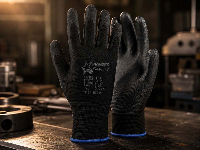 Black PU Coated Inspection Glove