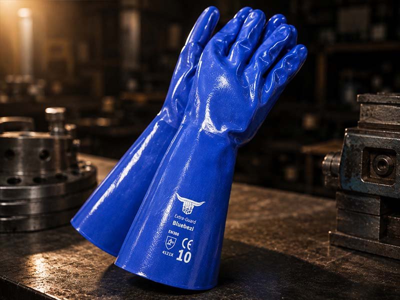 Elbow-Length PVC Bluebezi Glove
