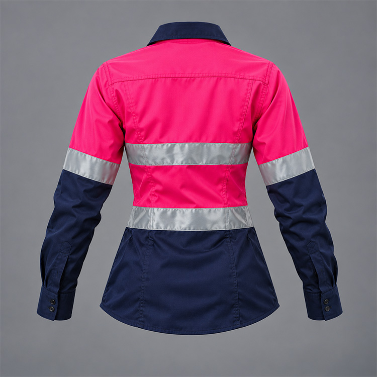Hi-Viz 100% Cotton Vented Worksuit (Ladies), back, isolated